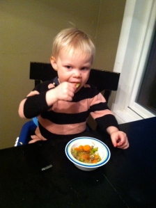 Elli devouring her vegetable soup after 7 days on the GAPS diet